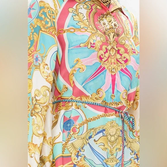 🩷SOLD🩷Camilla Shift Shirt Dress With Crochet Collar Sail Away With Me - Picture 8 of 17